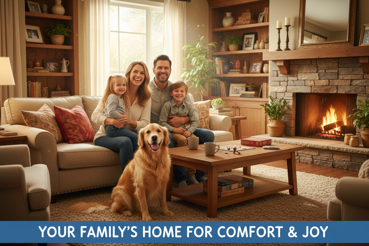 Счастливая семья дома