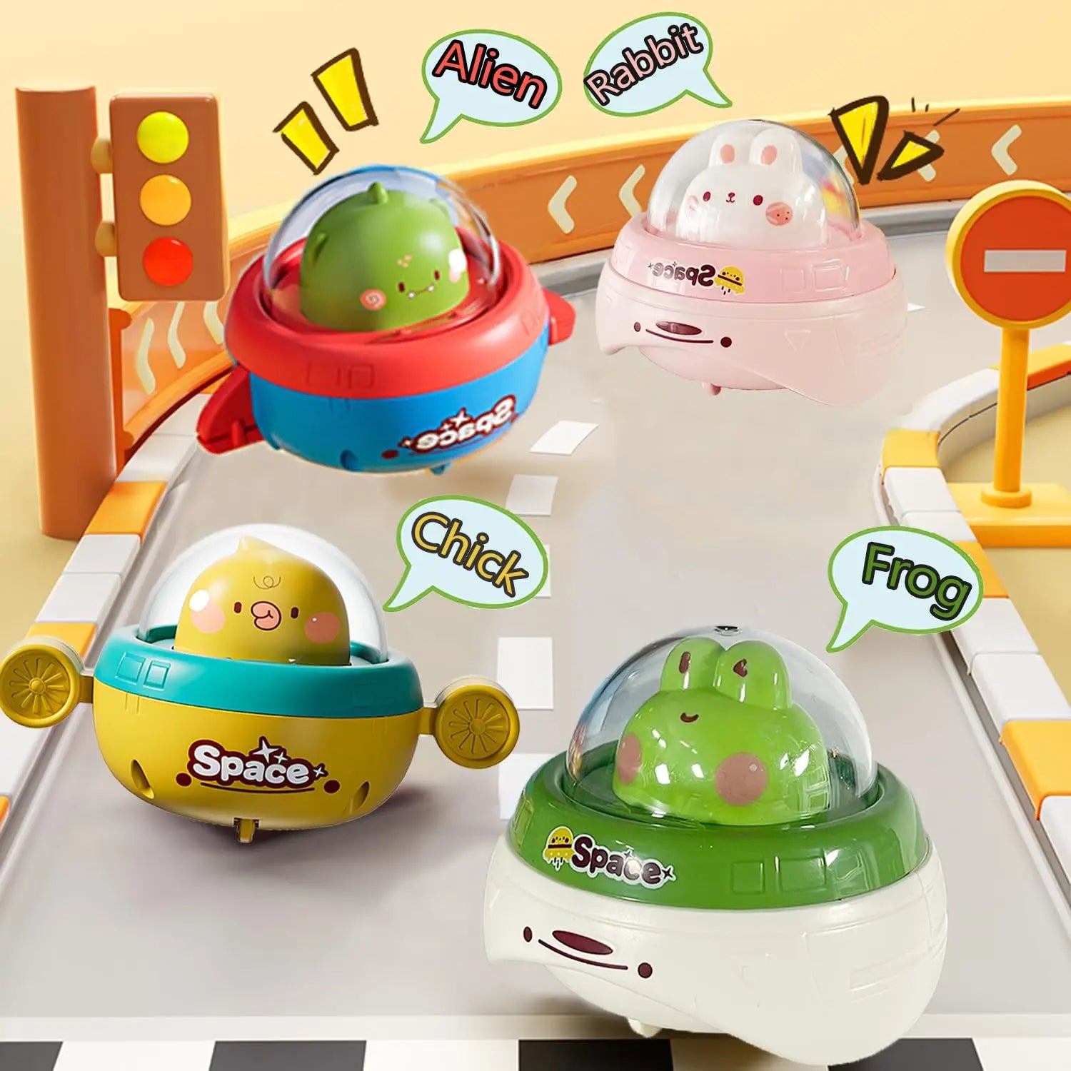 Coches de juguete para niños, vehículo alimentado por fricción, presionar e ir hacia adelante y hacia atrás, juguetes de coche de animales, juguete educativo para bebés, niños pequeños, niñas