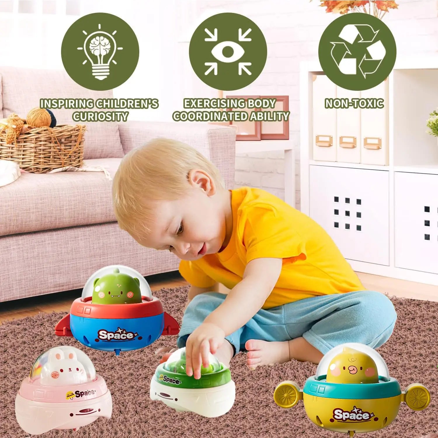 Coches de juguete para niños, vehículo alimentado por fricción, presionar e ir hacia adelante y hacia atrás, juguetes de coche de animales, juguete educativo para bebés, niños pequeños, niñas