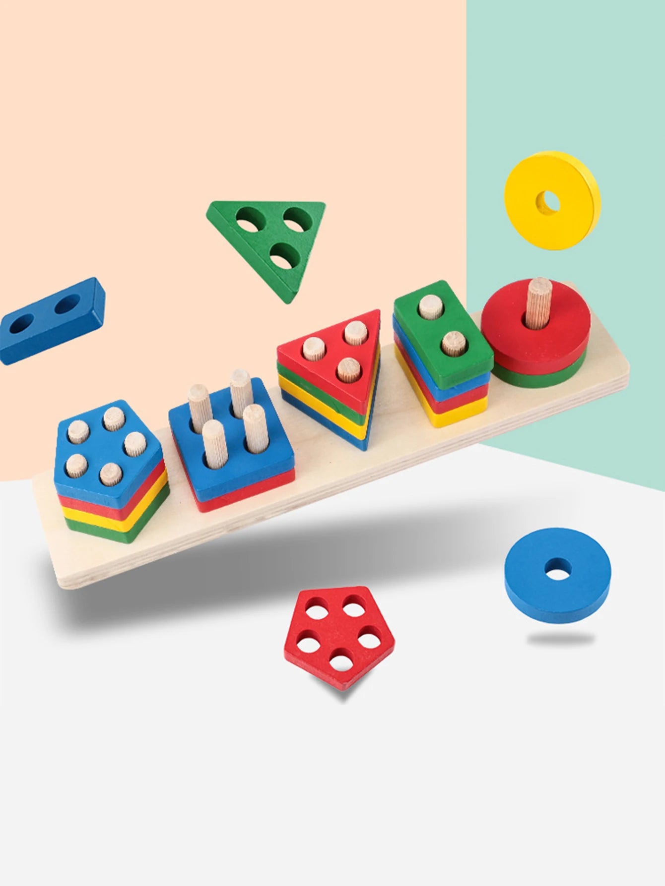 Juguetes de madera Montessori para niños, clasificación de madera, juguetes apilables para bebés pequeños, clasificador de colores de formas educativas, regalos para niños en edad preescolar