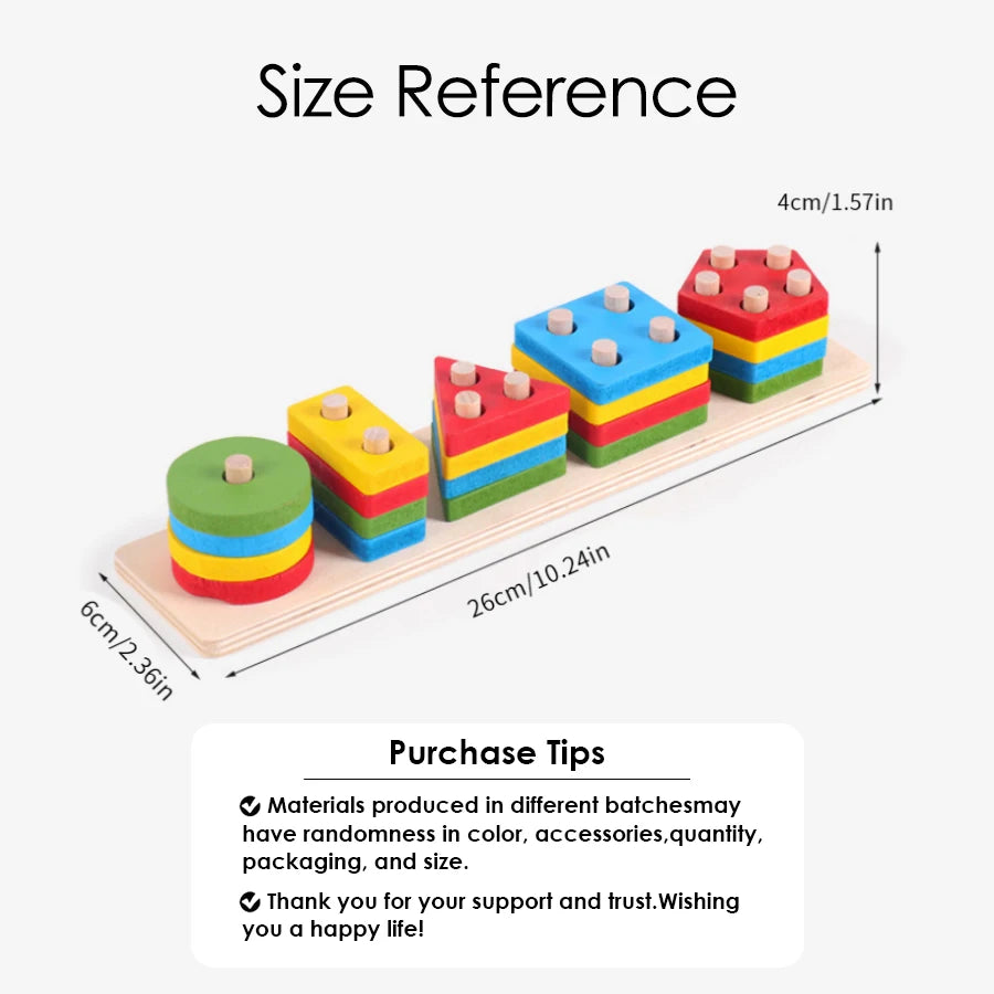 Juguetes de madera Montessori para niños, clasificación de madera, juguetes apilables para bebés pequeños, clasificador de colores de formas educativas, regalos para niños en edad preescolar